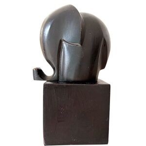 elephant WEST ELM figure black mid-century abstract 3x6.5 Ferdinand Parpan